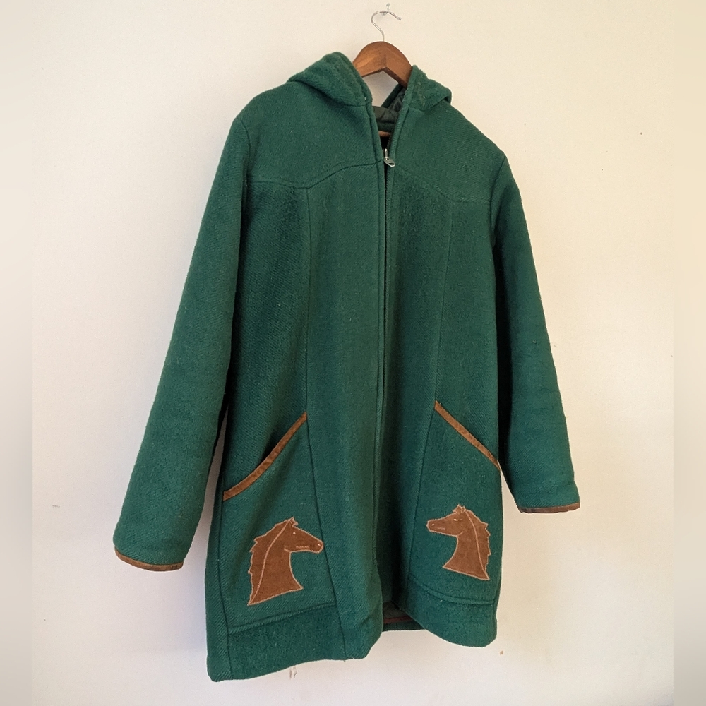 Vintage Handmade Wool and Leather Parka